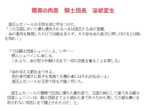 贖罪の肉壺 騎士団長淫欲変生
