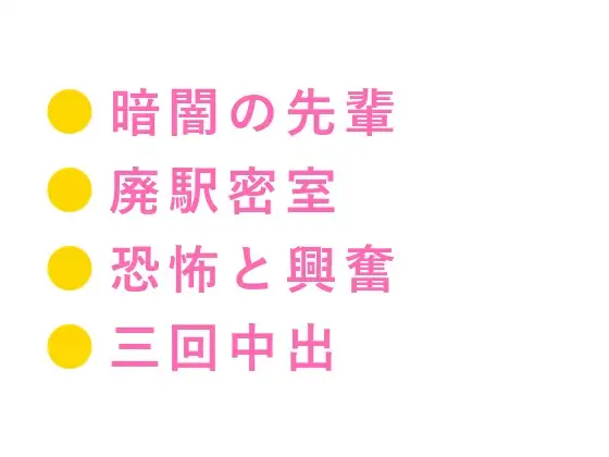 閉鎖された地下鉄廃駅で都市伝説マニアの先輩に暗闇に連れ込まれたカントボーイが恐怖と興奮の区別がつかなくなり廃ベンチで三回中出しされて完全に壊された話
